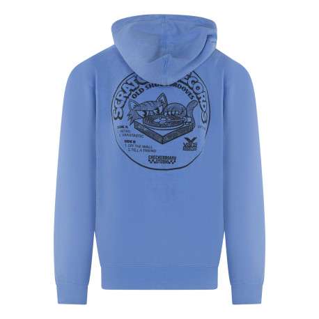Sweat en coton mélangé bleu avec une coupe ajustée et un col à capuche - Image 2