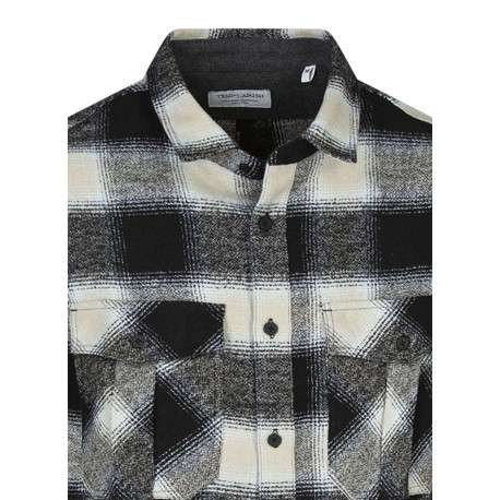 Chemise en coton noire à carreaux avec une fermeture boutonnée - Image 2