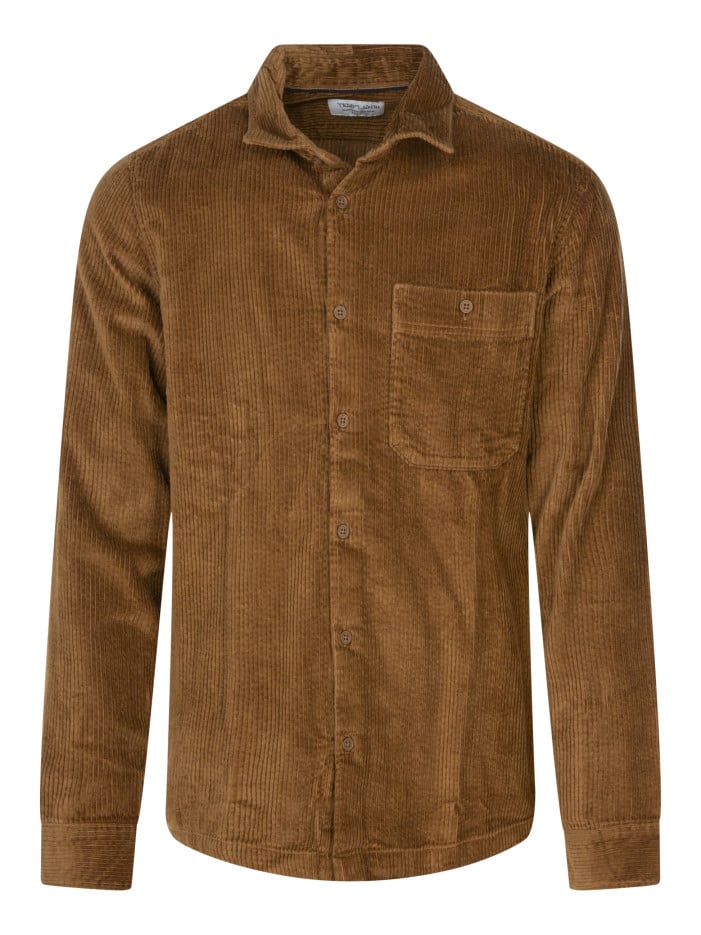 Chemise en coton camel unie...