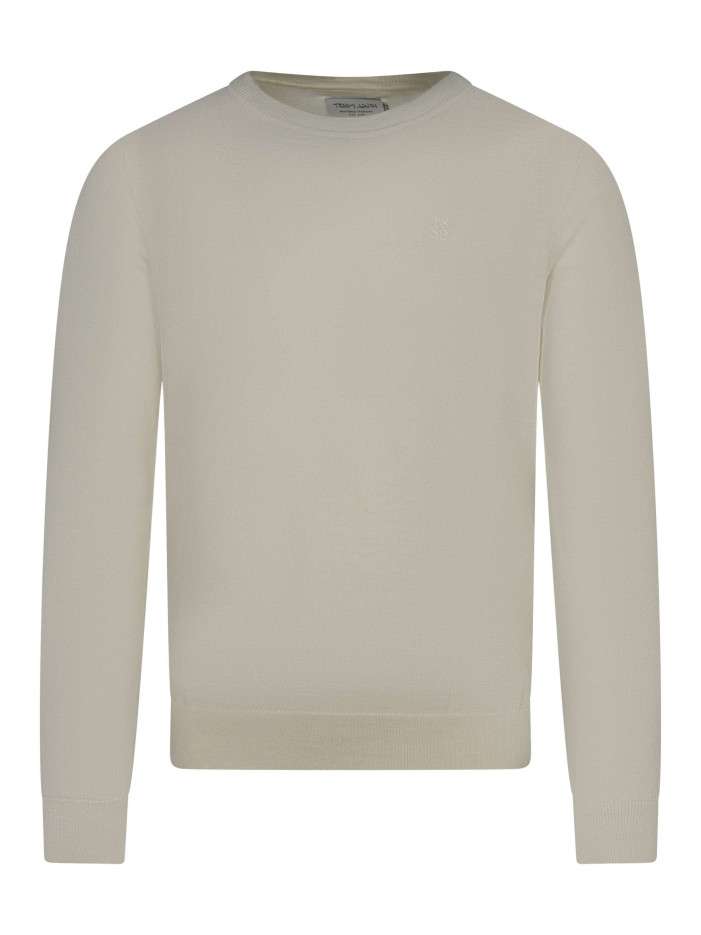 Pull en coton mélangé écru...