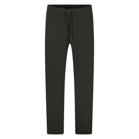 Pantalon jogging en coton mélangé kaki uni avec une coupe regular fit