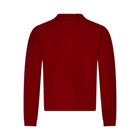 Pull rouge uni coupe ajustée avec un col roulé et des manches longues - Image 2