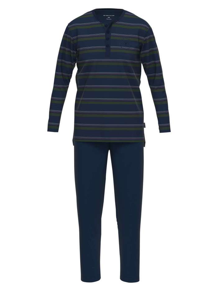 Pyjama long en coton marine...