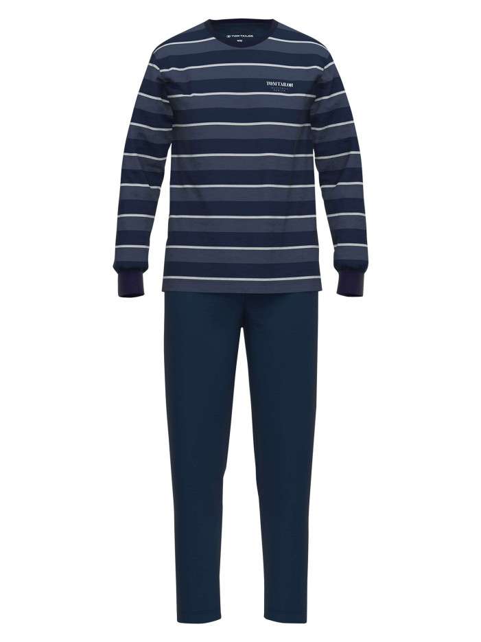 Pyjama Long en coton marine...