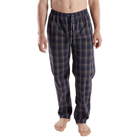 Pantalon de pyjama en coton marine coupe ample avec un cordon de serrage - Image 2