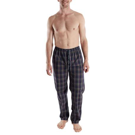 Pantalon de pyjama en coton marine coupe ample avec un cordon de serrage - Image 5