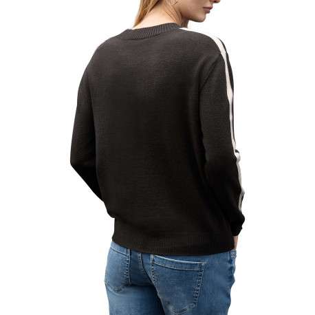 pull grey white uni coupe ajustée col rond à manches longues - Image 4