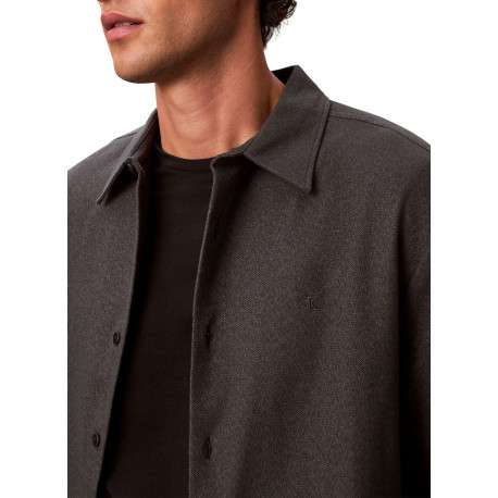 Chemise en coton noir unie coupe droite avec un col à revers - Image 6