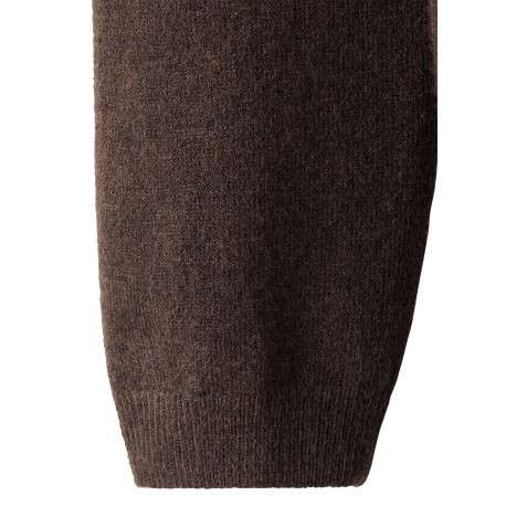 Robe marron coupe ample pourvue d'un col rond et de manches longues - Image 2