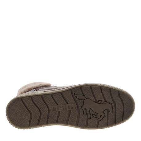 Tennis bordeaux à talon plat avec des lacets et un zip latéral - Image 5