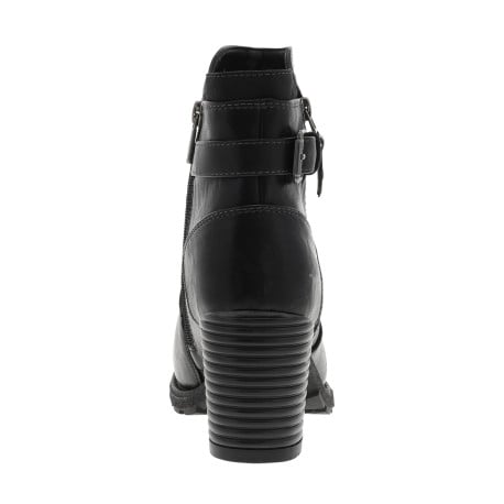 Boots noires à talon décroché haut avec un zip côté intérieur - Image 6