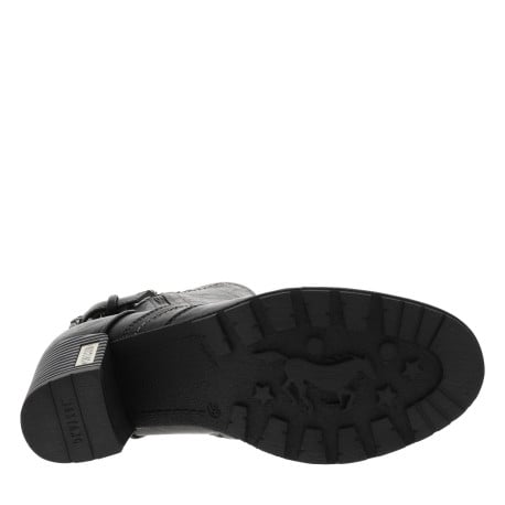 Boots noires à talon décroché haut avec un zip côté intérieur - Image 5