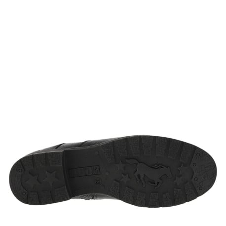 Boots noires à talon décroché bas avec un zip et un soufflet élastiqué - Image 6