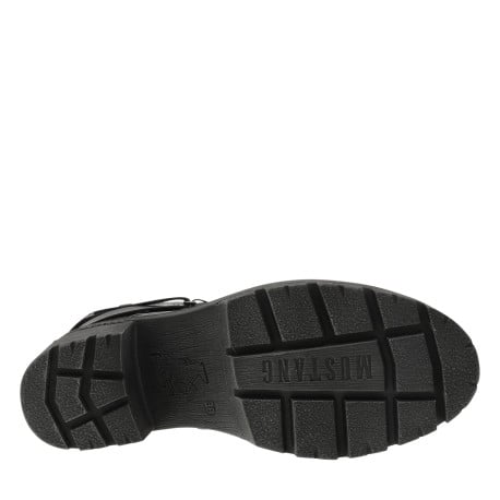 Bottes noires à talon décroché moyen avec un zip et des lacets ronds - Image 6