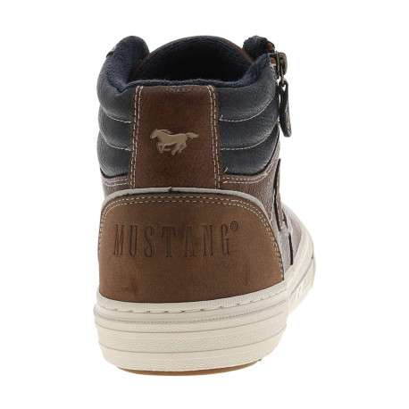 Sneakers brunes à talon plat avec des lacets et un zip latéral - Image 6