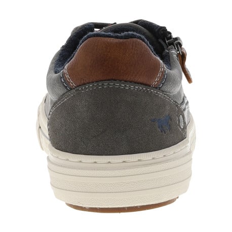 Tennis grises à talon plat avec des lacets et un zip latéral  - Image 7