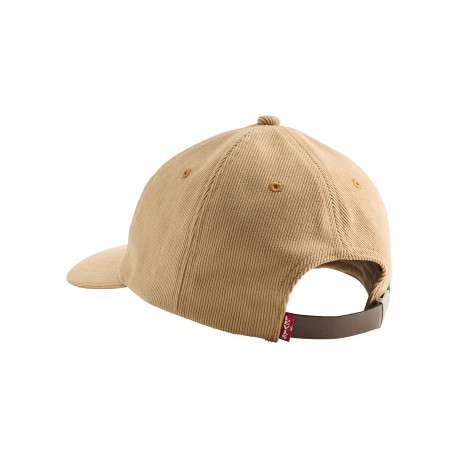 Casquette beige unie en velours côtelé pourvue du logo de la marque - Image 2