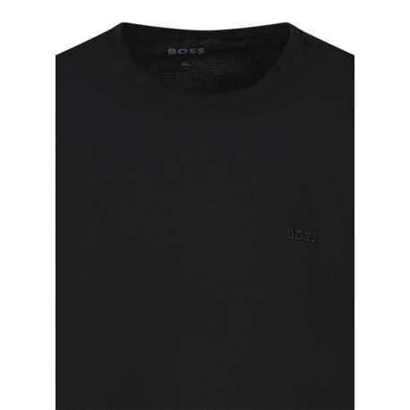 Lot de 2 T-shirts noirs uni avec une coupe droite et un col rond - Image 3