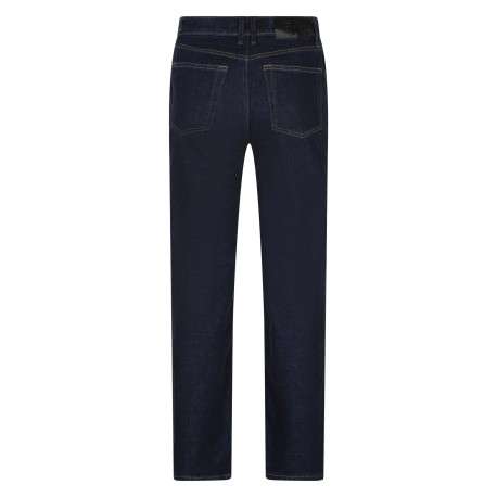 Jean en coton brut uni à coupe slim avec fermeture à zip et à bouton - Image 2
