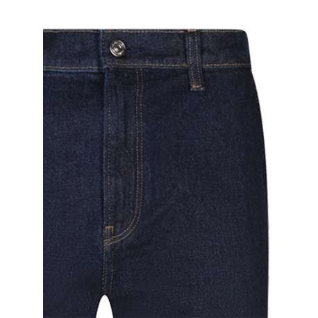 Jean en coton brut uni à coupe slim avec fermeture à zip et à bouton - Image 3
