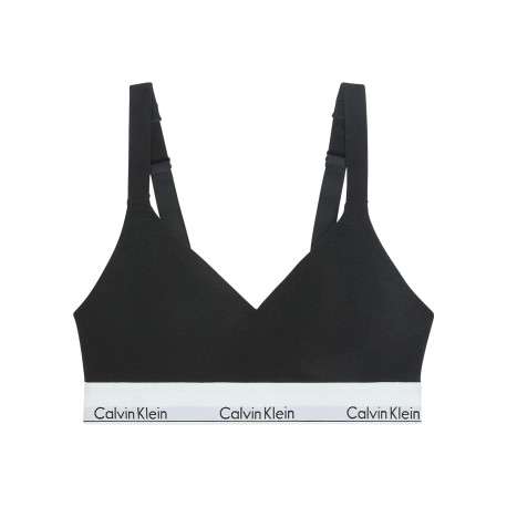 Brassière en coton mélangé noire unie avec bande élastiquée blanche