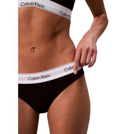 Culotte en coton mélangé noire unie avec une bande élastiquée blanche - Image 3
