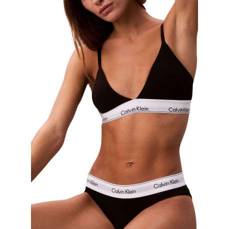 Culotte en coton mélangé noire unie avec une bande élastiquée blanche - Image 5