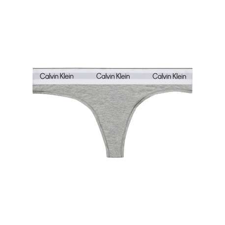 String en coton mélangé gris uni avec une ceinture élastiquée blanche