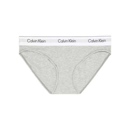 Culotte en coton mélangé grise unie avec une ceinture blanche élastiquée