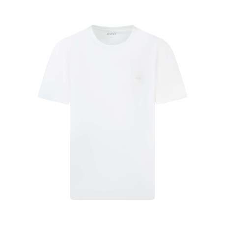 Lot de 2 T-shirt blancs uni avec une coupe droite et un col rond