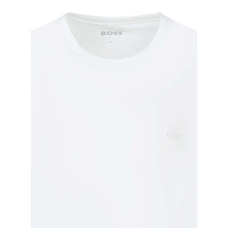 Lot de 2 T-shirt blancs uni avec une coupe droite et un col rond - Image 3