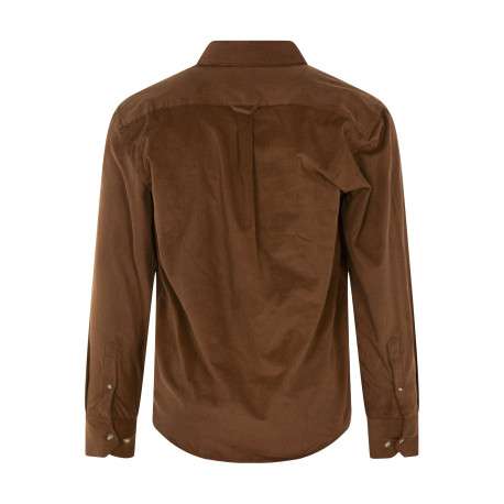 Chemise en coton marron effet velours à coupe droite avec un col à rabats - Image 2