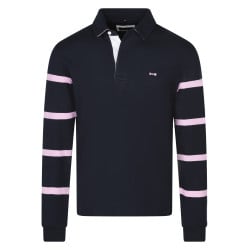 Sweat en coton nuit pourvu d'une coupe droite et d'un col polo