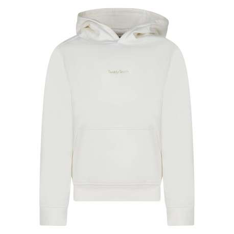 Sweat en coton indigo uni coupe ajustée avec un col à capuche