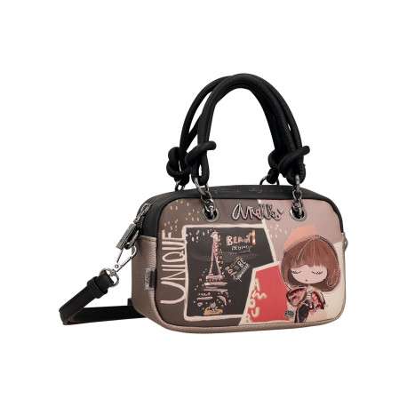 Sac à main multicolore pourvu de motifs exclusifs et d'une bandoulière amovible - Image 2