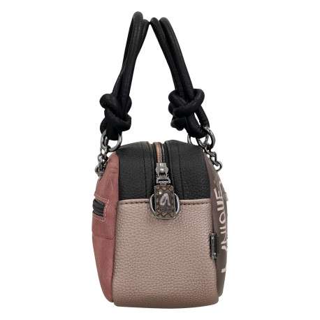 Sac à main multicolore pourvu de motifs exclusifs et d'une bandoulière amovible - Image 4