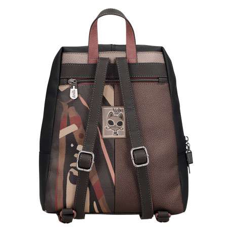 Sac à dos multicolore pourvu de motifs exclusifs et d'anses réglables - Image 3