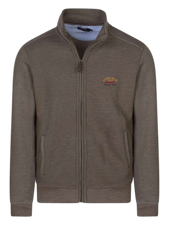 Sweat zippé taupe uni coupe...