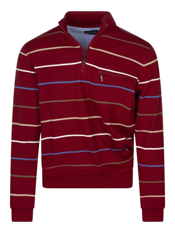 Sweat rouge rayé coupe...
