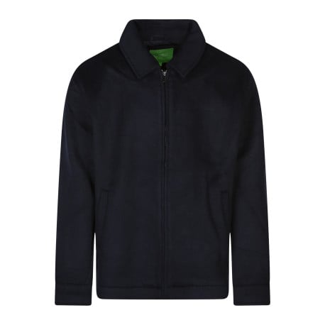 Blouson marine uni avec une coupe droite et un col à rabats 