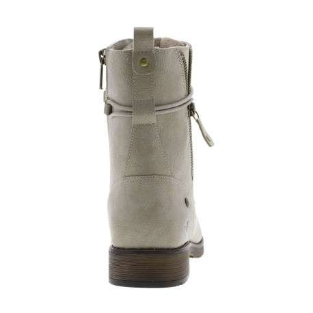 Bottines écrues à talon décroché bas avec un zip et des lacets ronds - Image 6