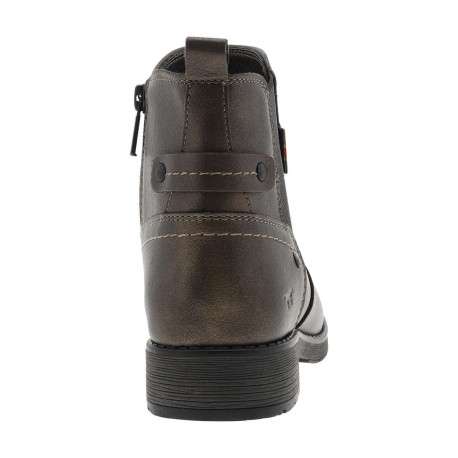 Boots bronze à talon décroché bas avec un zip et un soufflet élastiqué - Image 6