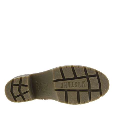 Boots cognac à talon décroché moyen avec un zip et un soufflet élastiqué - Image 5