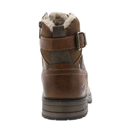 Bottines brunes à talon décroché bas avec un zip et des lacets ronds - Image 6