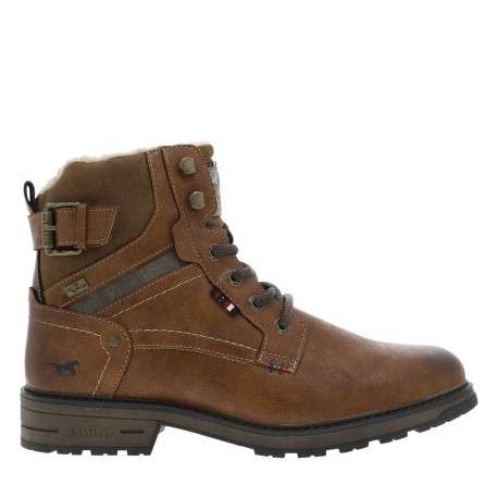 Bottines brunes à talon décroché bas avec un zip et des lacets ronds - Image 2