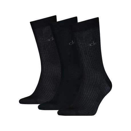 Lot de 3 paires de chaussettes hautes en coton mélangé noires unies