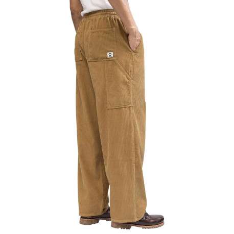 Pantalon jogging en coton camel uni en velours avec une coupe ample - Image 2