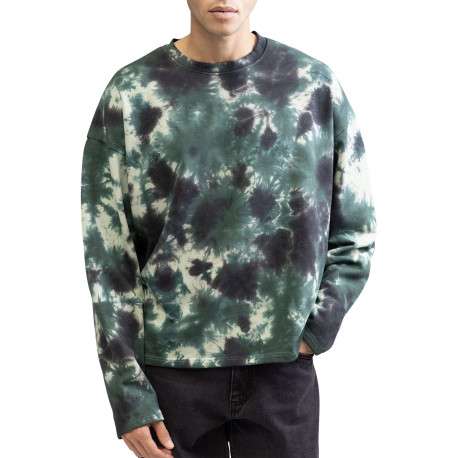 Sweat en coton sapin imprimé avec une coupe ample et un col rond