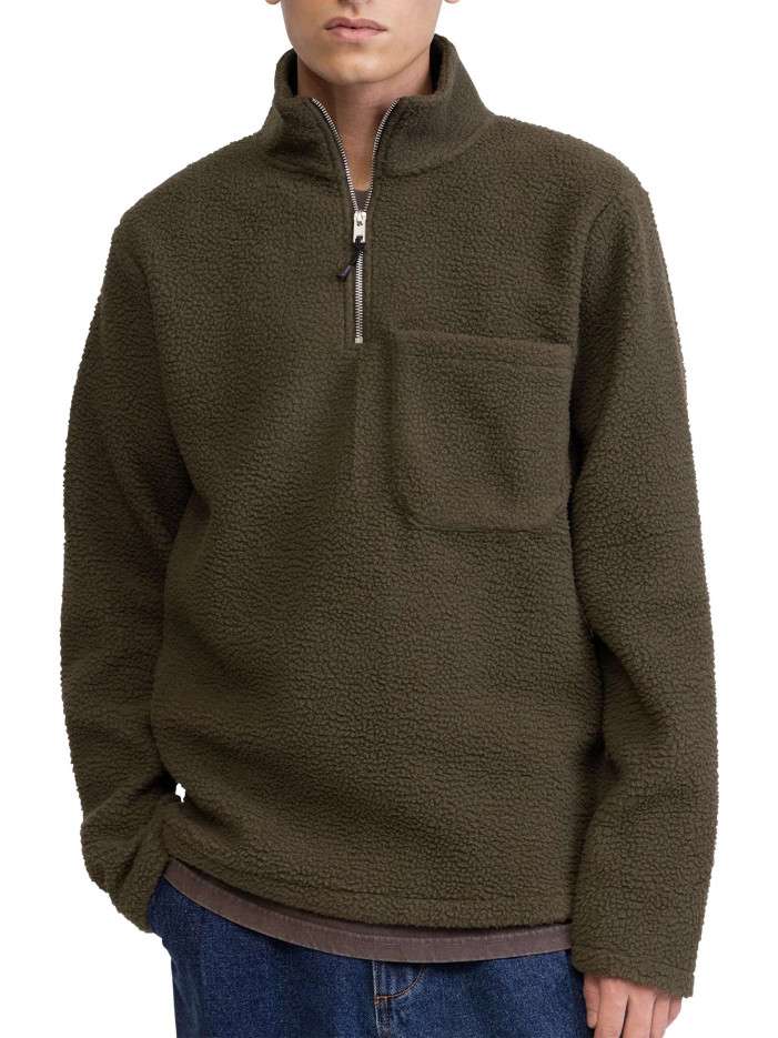 Pull kaki en maille sherpa...