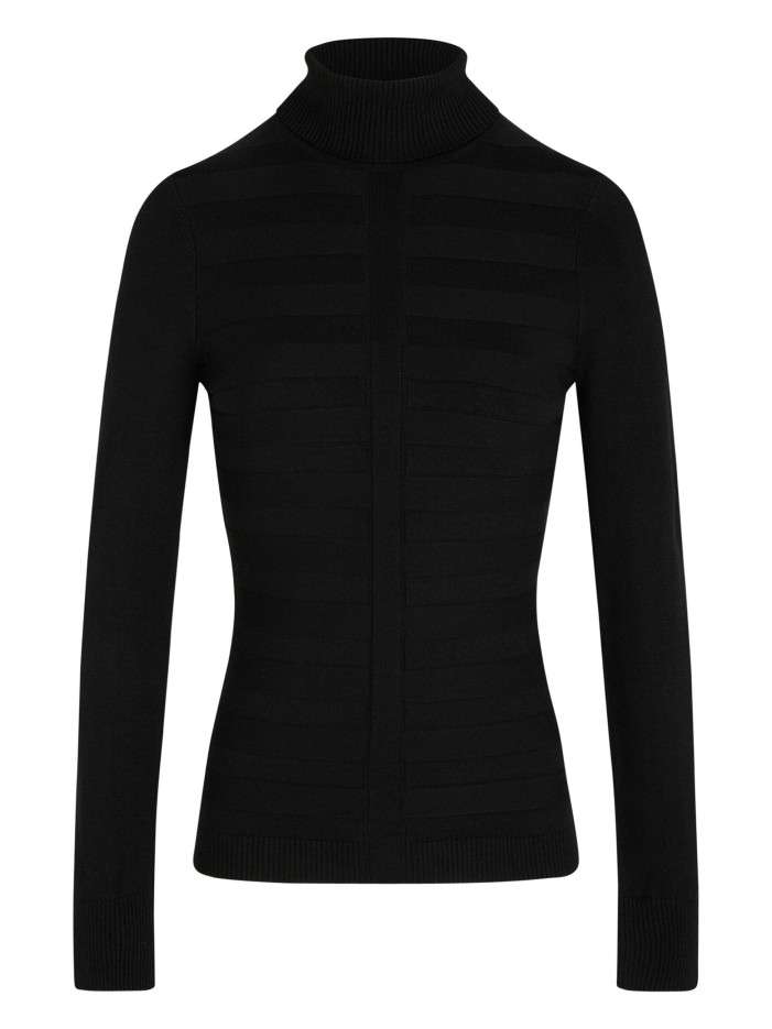 Pull noir pourvu d'un col...